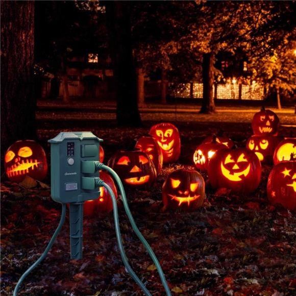 Outdoor Power Stake Timer Waterproof, 100FT Wireless Remote Control, 6 Outlets - Picture 5 of 7